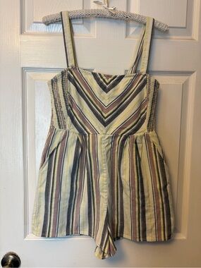 Volcom Stone Beach Multi-Color Striped Romper
